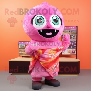 Rosa Sushi maskot drakt...