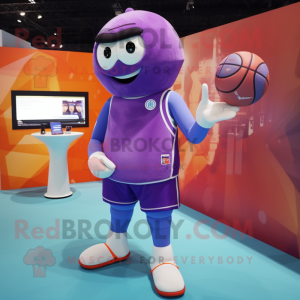 Lila Basketball Ball maskot...