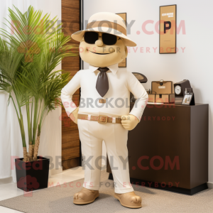 Beige Advokat maskot drakt...