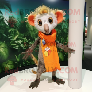 Orange Aye-Aye maskot...