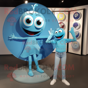 Cyan Plate Spinner maskot...