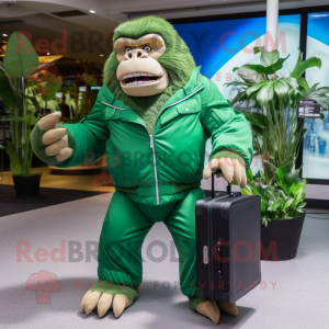 Grøn Gorilla maskot kostume...