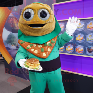 nan Nachos mascot costume character dressed with a Turtleneck and Gloves
