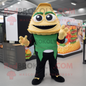 nan Nachos mascot costume character dressed with a Turtleneck and Gloves