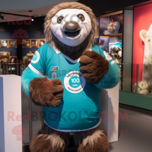 Teal Giant Sloth mascotte...