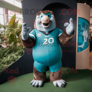 Teal Giant Sloth mascotte...