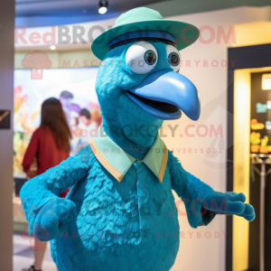 Cyan Dodo Bird mascotte...