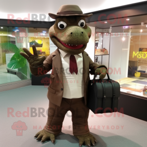 Brun krokodil maskot kostym...