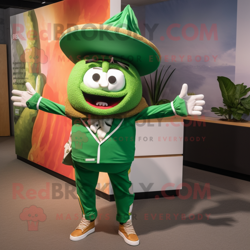 Forest Green Tacos mascot costume character dressed with a Joggers and Cufflinks Forest Green Tacos mascot costume character dressed with a Joggers and Cufflinks