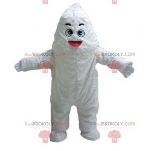 Mascotte mostro bianco yeti gigante e sorridente -