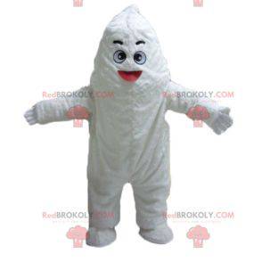 Mascota del monstruo blanco yeti gigante y sonriente -