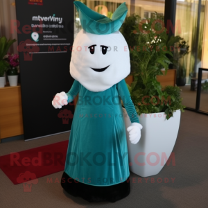 Teal Beet maskot kostym...