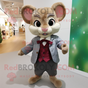nan Dormouse mascot costume character dressed with a Dress Pants and Bow ties