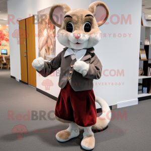 nan Dormouse mascot costume character dressed with a Dress Pants and Bow ties