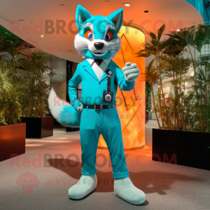 Turquoise Fox mascotte...