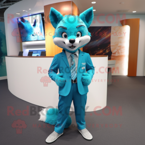 Turquoise Fox mascotte...