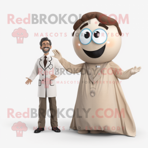 Tan Doctor maskot kostume...