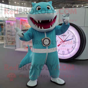 Teal Shark mascotte kostuum...