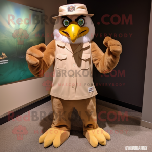 Tan Eagle maskot drakt...