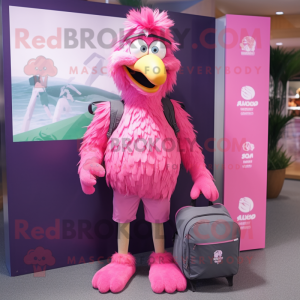 Pink Emu maskot kostume...
