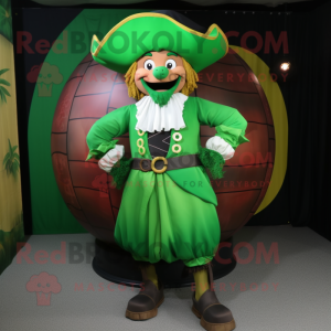 Grøn Pirat maskot kostume...