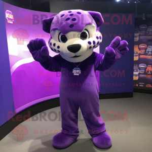 Lilla Jaguar maskot kostume...