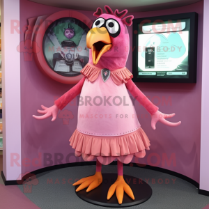 Pink Crow maskot kostume...