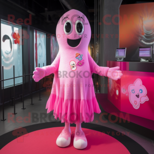 Pink Ghost mascotte kostuum...