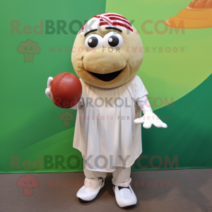 Hvid Falafel maskot kostume...