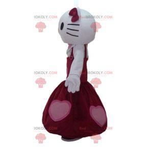 Mascote da Hello Kitty com um lindo vestido vermelho -