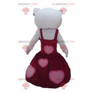 Mascotte Hello Kitty habillée d'une belle robe rouge -
