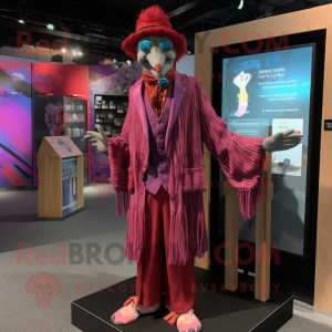 nan Stilt Walker mascot costume character dressed with a Suit Jacket and Scarves