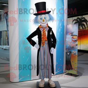 nan Stilt Walker mascot costume character dressed with a Suit Jacket and Scarves
