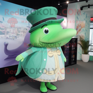 Green Whale maskot kostume...