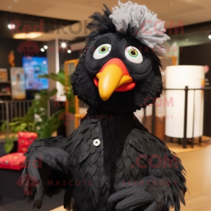 Sorte høns maskot kostume...