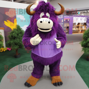 Purple Yak mascotte kostuum...