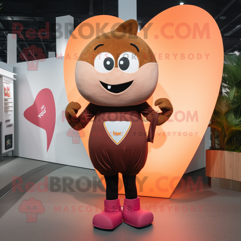 Rust Arrow Of Love mascot costume character dressed with a Yoga Pants and Mittens Rust Arrow Of Love mascot costume character dressed with a Yoga Pants and Mittens