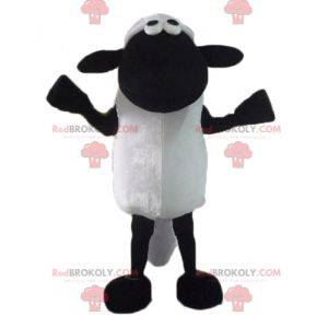Mascotte famosa di shaun delle pecore del fumetto bianco e nero