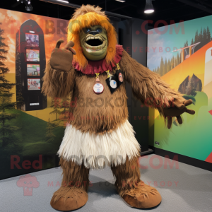 nan Sasquatch mascot costume character dressed with a Mini Skirt and Beanies