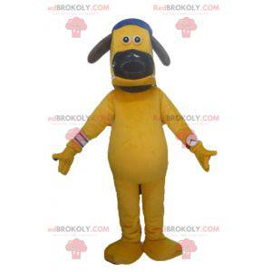 Mascote cachorro grande amarelo com boné - Redbrokoly.com