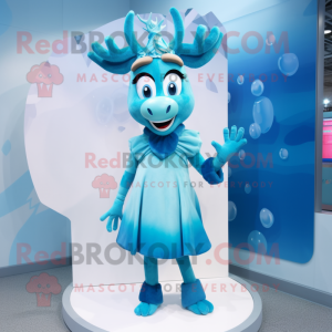 Cyan Reindeer mascotte...