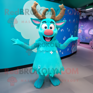 Cyan Reindeer mascotte...