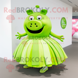 Lime Green Pig mascotte...