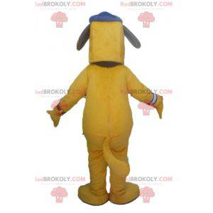 Velký žlutý pes maskot s víčkem - Redbrokoly.com