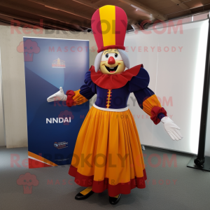nan Swiss Guard mascot costume character dressed with a Pleated Skirt and Headbands