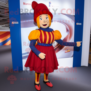 nan Swiss Guard mascot costume character dressed with a Pleated Skirt and Headbands