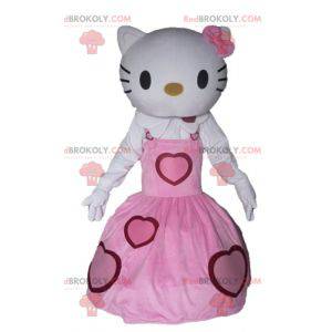 Hallo Kitty Maskottchen in einem rosa Kleid gekleidet -