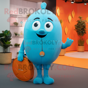 Cyan Abrikos maskot kostume...