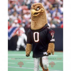 Mascota del buitre marrón en ropa deportiva