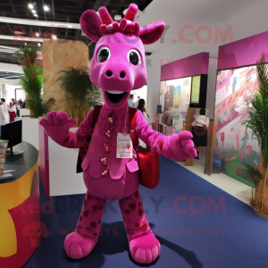 Magenta Giraffe maskot...